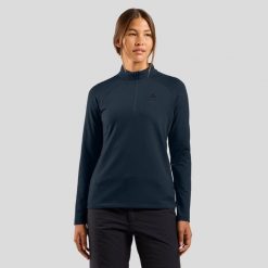 Bluza techniczna damska ODLO Essential Light Mid Layer 1/2 zip. Niebieskie bluzy bez kaptura damskie Odlo. Za 244.80 zł.