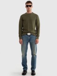 Sweter męski bawełniany khaki Raidat 303. Zielone swetry męskie Big Star, l, bez wzorów, z bawełny, bez kołnierzyka. W wyprzedaży za 159.99 zł.