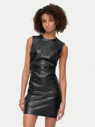 ONLY Sukienka z imitacji skóry Mone 15360231 Czarny Slim Fit. Czarne sukienki damskie Only, s, bez wzorów, ze skóry, bez kołnierzyka, bez ramiączek. Za 129.99 zł.