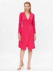 Pinko Sukienka codzienna Angolare 100943 A0HM Różowy Regular Fit. Czerwone sukienki damskie Pinko, na co dzień, bez wzorów, z syntetyku, bez kołnierzyka, bez ramiączek, proste. Za 979.99 zł.