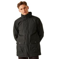 Kurtka Parka Przeciwdeszczowa Męska Darby III. Czarne kurtki męskie Regatta, na zimę, m, bez wzorów, z materiału, eleganckie, z kapturem. Za 571.99 zł.