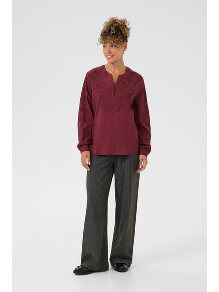 Cream Bluzka w kolorze bordowym rozmiar: 42. Czerwone bluzki damskie Cream, z aplikacjami, z bawełny, bez kołnierzyka, bez ramiączek. Za 130.99 zł.