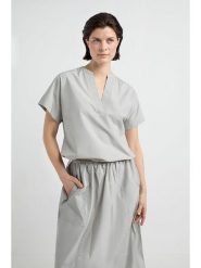 Josephine & Co Bluzka "June" w kolorze szarym rozmiar: 36. Szare bluzki damskie Josephine & Co, bez wzorów, z bawełny, bez kołnierzyka, bez ramiączek. Za 135.49 zł.