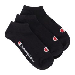 Skarpetki Unisex Z Logo Dla Dorosłych (zestaw 3 Sztuk). Czarne skarpetki męskie CHAMPION, bez wzorów, z bawełny. Za 65.99 zł.