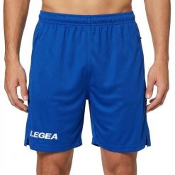 Szorty do biegania Portland niebieskie. Niebieskie szorty damskie Legea, bez wzorów, z poliesteru. Za 64.00 zł.