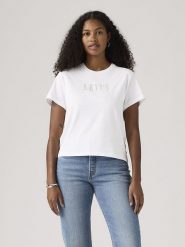 Levi's Koszulka w kolorze białym rozmiar: XXS. Białe bluzki damskie Levi's, s, bez wzorów, z bawełny, bez kołnierzyka, bez ramiączek. Za 116.32 zł.