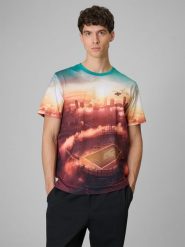 4F T-shirt regular z nadrukiem męski - multikolor L. T-shirty męskie 4f, l, bez wzorów, z materiału, bez kołnierzyka. Za 79.99 zł.