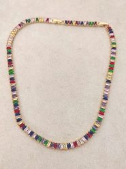 Nakkash Pozłacany naszyjnik z cyrkoniami - dł. 42 cm rozmiar: onesize. Żółte naszyjniki damskie Nakkash, pozłacane. Za 61.17 zł.