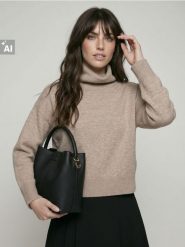 Sweter z golfem - Inny. Golfy damskie Sinsay, l, bez wzorów, bez ramiączek. Za 49.99 zł.