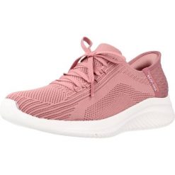 Buty SKECHERS SLIP-INS: ULTRA FLEX 3.0 TONAL STRETC Rose. Czerwone trampki i tenisówki damskie Skechers, bez wzorów, z tkaniny. Za 446.80 zł.