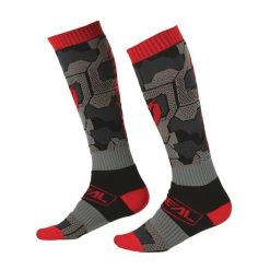 Skarpety rowerowe narciarskie O'Neal Camo V.22 black/red. Czarne skarpetki męskie O'NEAL, bez wzorów, z elastanu. Za 89.00 zł.