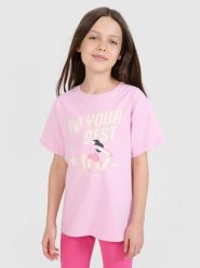 4F T-shirt regular z nadrukiem dziewczęcy - różowy 158 (12-13 lat). Czerwone koszulki dziewczęce 4f, uniwersalny, bez wzorów, z bawełny, bez ramiączek. W wyprzedaży za 19.99 zł.