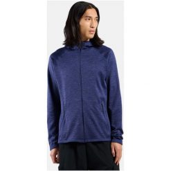 Bluza męska Odlo TENCIA Mid layer hoody full zip. Fioletowe bluzy z kapturem męskie Odlo, l, z polaru. Za 479.99 zł.