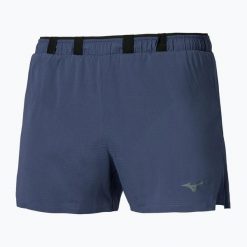 Spodenki do biegania męskie Mizuno Tech Light 3.5. Niebieskie szorty męskie Mizuno, bez wzorów, z materiału. Za 299.99 zł.