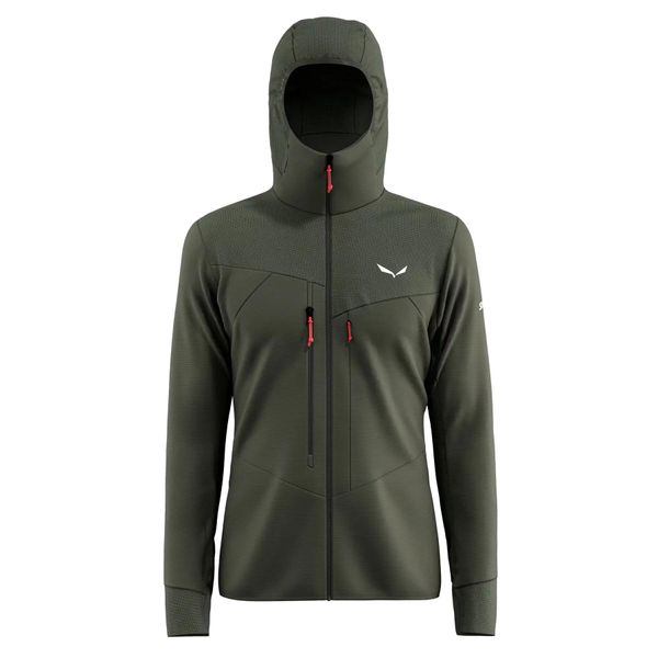 Polarowa bluza z kapturem Salewa Agner. Zielone bluzy sportowe męskie Salewa, bez wzorów, z polaru, sportowe, bez kołnierzyka, bez ramiączek. Za 617.50 zł.