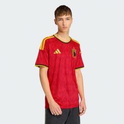 Koszulka podstawowa Belgia 26. Czerwone t-shirty sportowe męskie Adidas, bez ramiączek, do piłki nożnej, climacool (adidas). Za 439.00 zł.