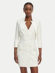 Elisabetta Franchi Sukienka koktajlowa AB-925-61E2-V450 Biały Regular Fit. Białe sukienki damskie Elisabetta Franchi, bez wzorów, z syntetyku, wizytowe, bez kołnierzyka, bez ramiączek. Za 1,919.00 zł.