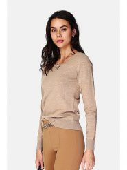 ASSUILI Sweter w kolorze jasnobrązowym rozmiar: 38. Brązowe swetry klasyczne damskie Assuili, bez kołnierzyka. Za 124.11 zł.