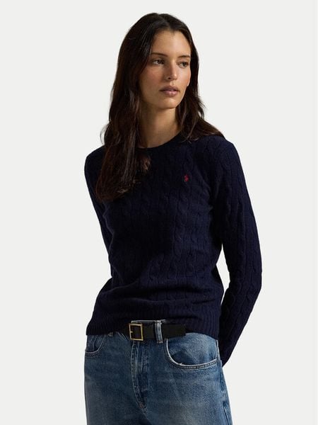 Polo Ralph Lauren Sweter 211A91216003 Granatowy Straight Fit. Niebieskie swetry klasyczne damskie Polo Ralph Lauren, s, z wełny, bez kołnierzyka. Za 1,199.00 zł.