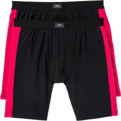 Długie bokserki (2 pary) bonprix czarno-czerwony. Czarne bokserki męskie bonprix, bez wzorów. Za 45.98 zł.