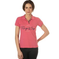 Dziewczyna jeżdżąca w polo Flags&Cup Salta. Czerwone koszulki dziewczęce FLAGS&CUP, z aplikacjami, z bawełny, bez ramiączek. Za 225.50 zł.