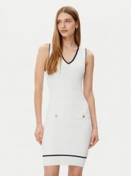 Guess Sukienka codzienna 5RGK99 5640Z Écru Regular Fit. Sukienki damskie Guess, na co dzień, z aplikacjami, z wiskozy, bez kołnierzyka, bez ramiączek, proste. Za 379.99 zł.