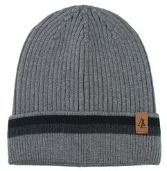 Jesienno-Zimowa Czapka (beanie) – Alties - Kolor Stalowy. Szare czapki męskie Alties, na zimę, bez wzorów, z dzianiny, sportowe. Za 59.00 zł.