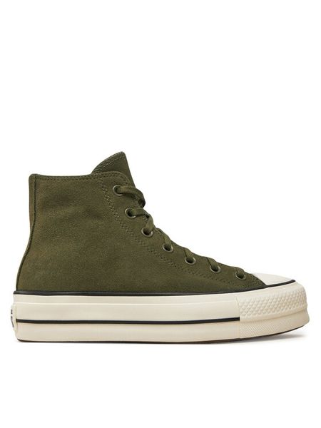 Converse Trampki Chuck Taylor All Star Lift Platform Hi A11144C Zielony. Zielone trampki i tenisówki damskie Converse, bez wzorów, ze skóry. Za 309.99 zł.
