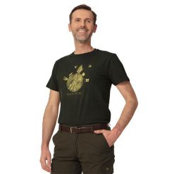 T-shirt myśliwski Tagart Fnt Wood Dark Green z nadrukiem. Zielone t-shirty męskie tagart, l, bez wzorów, bez kołnierzyka. Za 99.00 zł.