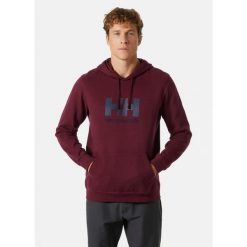 Bluza z kapturem i logo Helly Hansen. Czerwone bluzy z kapturem męskie Helly Hansen, m. Za 341.70 zł.