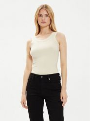 Calvin Klein Top K20K207190 Beżowy Slim Fit. Brązowe topy damskie CALVIN KLEIN, xxl, bez wzorów, bez kołnierzyka. Za 159.99 zł.