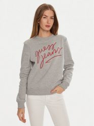 Guess Bluza W4BQ17 KC811 Szary Regular Fit. Szare bluzy bez kaptura damskie Guess, xs, z bawełny. Za 289.99 zł.