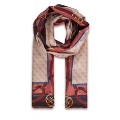 Szal Guess. Brązowe szaliki i kominy damskie Guess, z aplikacjami. Za 159.99 zł.