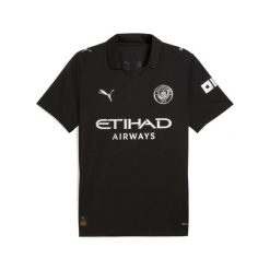 Zewnętrzna koszulka Manchester City 2025/26. Czarne t-shirty sportowe męskie Puma, l, z materiału, bez ramiączek, na fitness i siłownię. Za 421.05 zł.