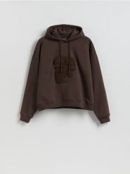 Bawełniana bluza z kapturem - brązowy. Brązowe bluzy z kapturem męskie Reserved, l, z bawełny. Za 159.99 zł.