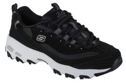 Buty sportowe Sneakersy damskie, Skechers D Lites-Biggest Fan. Czarne buty sportowe na co dzień damskie Skechers, bez wzorów, z materiału, trekkingowe. Za 299.99 zł.