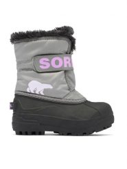 Sorel Śniegowce Snow Commander™ 2114101062 Szary. Szare kozaki dziewczęce Sorel, bez wzorów, z materiału, bez obcasa. Za 239.99 zł.