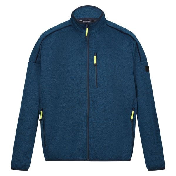 Bluza Polarowa Męska Melanżowy Pełen Suwak Kassam. Niebieskie bluzy bez kaptura męskie Regatta, m, z polaru. Za 104.99 zł.