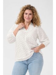 KAFFE curve Bluzka w kolorze białym rozmiar: 52. Białe bluzki damskie KAFFE curve, bez wzorów, z bawełny, bez kołnierzyka, bez ramiączek. Za 78.99 zł.