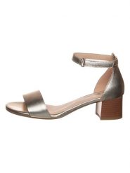 Ara Shoes Skórzane sandały w kolorze złotym rozmiar: 36,5. Żółte sandały damskie Ara Shoes, bez wzorów, bez obcasa, na koturnie. Za 87.19 zł.