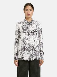 Milano Italy Bluzka w kolorze biało-czarnym rozmiar: 44. Białe bluzki damskie Milano Italy, bez wzorów, z wiskozy, bez kołnierzyka, bez ramiączek. Za 173.99 zł.