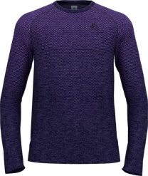 Koszulka męska Odlo ESSENTIAL SEAMLESS T-shirt crew neck l/s. Fioletowe koszulki męskie z długim rękawem Odlo, l, bez wzorów, z materiału, bez kołnierzyka. Za 269.99 zł.