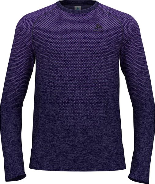 Koszulka męska Odlo ESSENTIAL SEAMLESS T-shirt crew neck l/s. Fioletowe koszulki męskie z długim rękawem Odlo, l, z materiału. Za 269.99 zł.