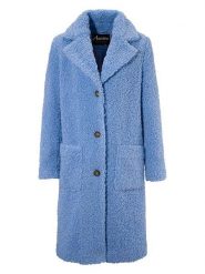 Aniston Płaszcz pluszowy w kolorze błękitnym rozmiar: 38. Niebieskie płaszcze damskie Aniston, bez wzorów. Za 143.90 zł.