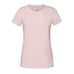 Koszulka Damska Iconic 195 Premium Ringspun Cotton T-shirt. Czerwone bluzki damskie Fruit of the Loom, l, bez wzorów, sportowe, bez kołnierzyka, bez ramiączek. Za 32.99 zł.