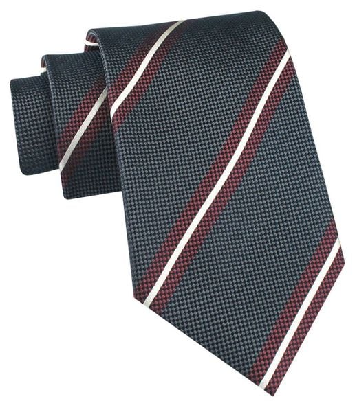 Jedwabny Krawat Męski - His Story - Popielaty w Paski. Szare krawaty i muchy męskie His Story, bez wzorów, z jedwabiu, eleganckie. Za 115.00 zł.