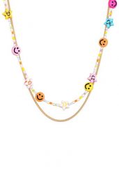 Elli Damska warstwa z smiling face Trend z perły hodowlana słodkowodna w pozłacanym srebrze próby 925 Sterling Silver Naszyjniki 1 ct Damski. Szare naszyjniki damskie Elli, pozłacane. Za 390.14 zł.