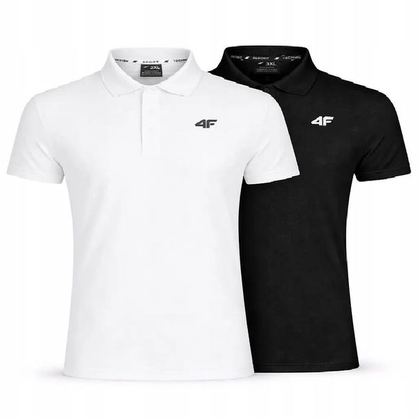 KOSZULKA MĘSKA POLO 4F KOMPLET NA CO DZIEŃ ZESTAW 2 SZTUKI. Koszulki polo męskie 4f, m, bez wzorów, z bawełny, bez ramiączek. Za 179.99 zł.