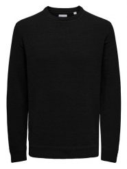 ONLY & SONS Sweter w kolorze czarnym rozmiar: XL. Czarne swetry męskie Only & Sons, xl, bez wzorów, z bawełny, bez kołnierzyka. Za 83.22 zł.