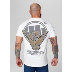Koszulka sportowa męska Pitbull West Coast Keep Rolling. Białe t-shirty sportowe męskie PITBULL, m, bez ramiączek. Za 119.00 zł.